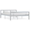 Estructura De Cama De Metal Gris Y Blanco 120x200 Cm Vidaxl