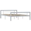 Estructura De Cama De Metal Gris Y Blanco 120x200 Cm Vidaxl