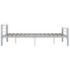 Estructura De Cama De Metal Gris Y Blanco 120x200 Cm Vidaxl