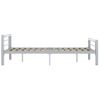 Estructura De Cama De Metal Gris Y Blanco 160x200 Cm Vidaxl