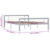 Estructura De Cama De Metal Gris Y Blanco 160x200 Cm Vidaxl