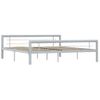 Estructura De Cama De Metal Gris Y Blanco 180x200 Cm Vidaxl