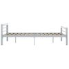 Estructura De Cama De Metal Gris Y Blanco 180x200 Cm Vidaxl