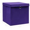 Cajas De Almacenaje Con Tapas 4 Uds Tela Morado 32x32x32 Cm