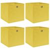 Cajas De Almacenaje 4 Uds Tela Amarillo 32x32x32 Cm Vidaxl