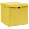 Cajas De Almacenaje Con Tapas 4 Uds Tela Amarillo 32x32x32 Cm Vidaxl