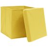 Cajas De Almacenaje Con Tapas 4 Uds Tela Amarillo 32x32x32 Cm Vidaxl