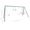 Juego De Columpios Con Aros De Gimnasia Y 4 Asientos Acero Vidaxl