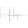 Estructura Cama Sin Colchón Con Cabecero Metal Blanco 160x200cm Vidaxl