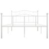 Estructura Cama Sin Colchón Con Cabecero Metal Blanco 160x200cm Vidaxl