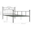 Estructura De Cama De Metal Gris 90x200 Cm Vidaxl