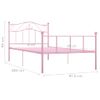 Estructura De Cama De Metal Rosa 90x200 Cm Vidaxl