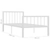 Estructura De Cama De Metal Blanco 90x200 Cm Vidaxl