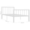 Estructura De Cama De Metal Blanco 100x200 Cm Vidaxl