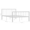 Estructura De Cama De Metal Blanco 120x200 Cm Vidaxl