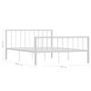 Estructura De Cama De Metal Blanco 140x200 Cm Vidaxl