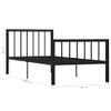 Estructura De Cama De Metal Negro 90x200 Cm Vidaxl