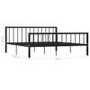 Estructura De Cama De Metal Negro 180x200 Cm Vidaxl