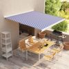 Toldo De Carrete Motorizado Azul Y Blanco 300x250 Cm Vidaxl