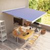 Toldo De Carrete Motorizado Azul Y Blanco 450x300 Cm Vidaxl