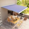 Toldo De Carrete Manual Azul Y Blanco 500x300 Cm Vidaxl