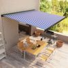 Toldo De Carrete Manual Azul Y Blanco 450x300 Cm Vidaxl