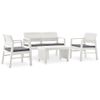 Set De Muebles De Jardín 4 Piezas Con Cojines Plástico Blanco Vidaxl