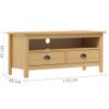 Mueble De Tv Hill Madera Maciza Pino Marrón Miel 110x40x47 Cm Vidaxl