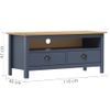 Mueble De Tv Hill Madera Maciza De Pino Gris 110x40x47 Cm Vidaxl