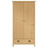 Armario De 2 Puertas Hill Madera Maciza Pino 89x50x170cm Vidaxl