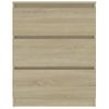 Aparador De Madera Contrachapada Color Roble Sonoma 60x35x76 Cm Vidaxl