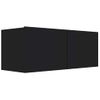 Mueble Para Tv Madera Contrachapada Negro 80x30x30 Cm Vidaxl