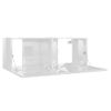 Mueble Tv Madera Contrachapada Blanco Brillante 80x30x30 Cm Vidaxl