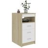 Cajonera De Madera Contrachapada Blanco Roble Sonoma 40x50x76cm Vidaxl