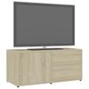 Mueble Para Tv Madera Contrachapada Color Roble 80x34x36 Cm Vidaxl