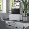 Mueble Tv Madera Contrachapada Blanco Brillante 80x34x36 Cm Vidaxl