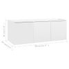 Mueble Tv Madera Contrachapada Blanco Brillante 80x34x30 Cm Vidaxl