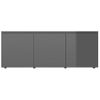 Mueble Tv Madera Contrachapada Gris Brillante 80x34x30 Cm Vidaxl