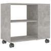 Mesa Auxiliar De Madera Contrachapada Gris Hormigón 70x35x55 Cm Vidaxl