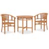 Conjunto De Comedor De Jardín 3 Piezas Madera Maciza De Teca Vidaxl