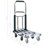 Carrito De Transporte Plegable De Aluminio Plateado 150 Kg Vidaxl