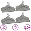 Juego De Perchas Ropa 100 Uds Antideslizantes Terciopelo Gris Vidaxl