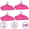 vidaXL Juego de perchas ropa 100 uds antideslizantes terciopelo rosa