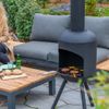 Chimenea De Jardín Con Parrilla Bbq Fuego Grande Negra Redfire