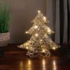 Árbol Navideño 20 Luces Led Con Temporizador Automático Dorado Ø30 Cm