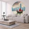 Círculo De Papel Pintado Skyline With Junk Boat 142,5 Cm Wallart