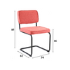 Silla De Comedor De Tela Remo 56 X 52 X 85 Cm - Rojo