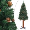 Árbol De Navidad Delgado Madera Auténtica Y Piñas Pvc 150 Cm Vidaxl