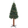 Árbol De Navidad Delgado Madera Auténtica Y Piñas Pvc 150 Cm Vidaxl