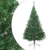 Medio Árbol De Navidad Artificial Con Soporte Pvc Verde 180 Cm Vidaxl